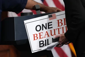 An image of the Trump administration "big beautiful bill" banner.